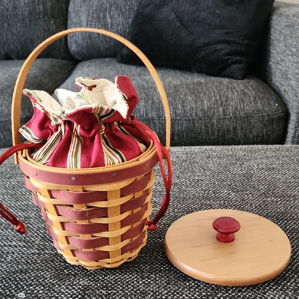 Longaberger Red and Tan Woven Basket